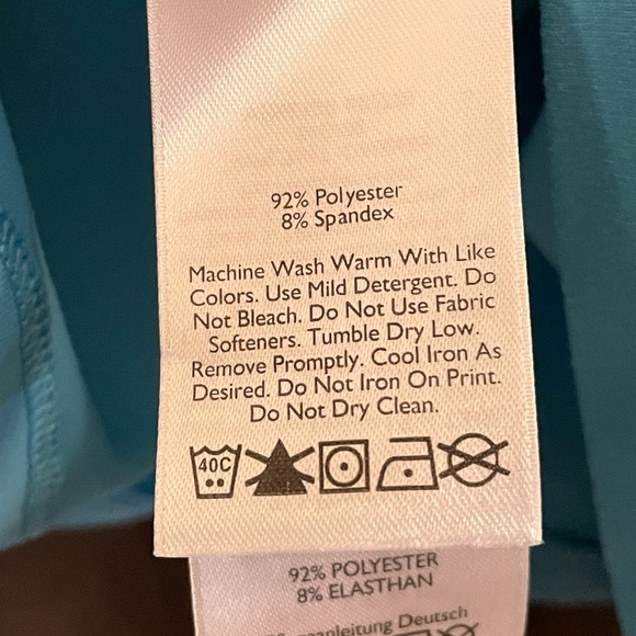 XL Eddie Bauer turquoise sleeveless tank with empire waist - Picture 3 of 4